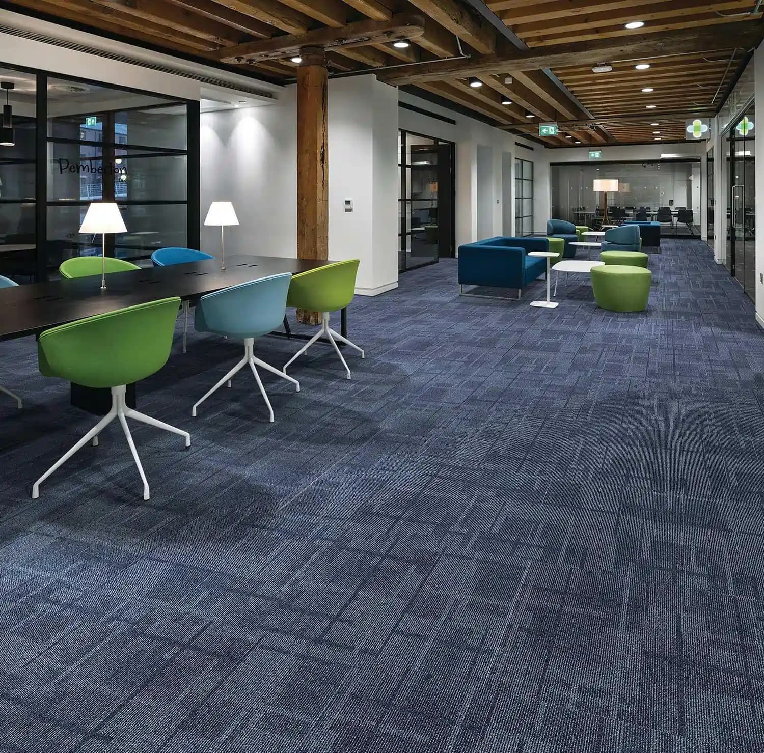 Carpet tiles in an office